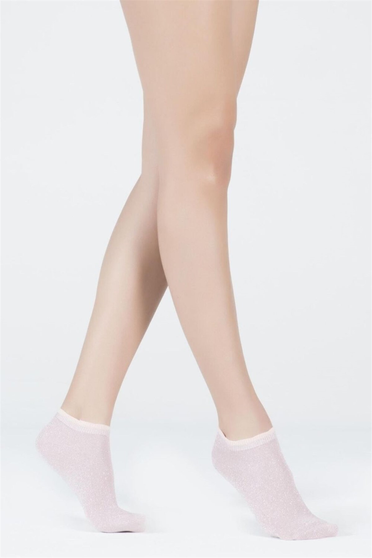 Womens Shine Ankle Socks Pink