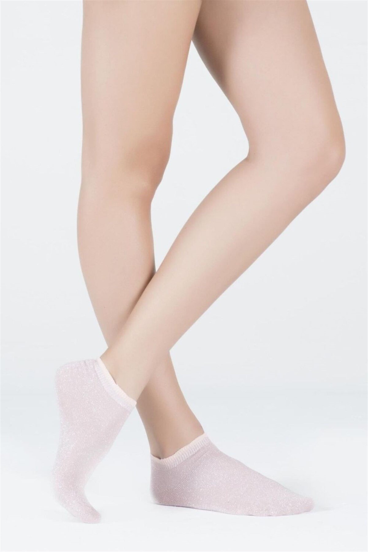 Womens Shine Ankle Socks Pink