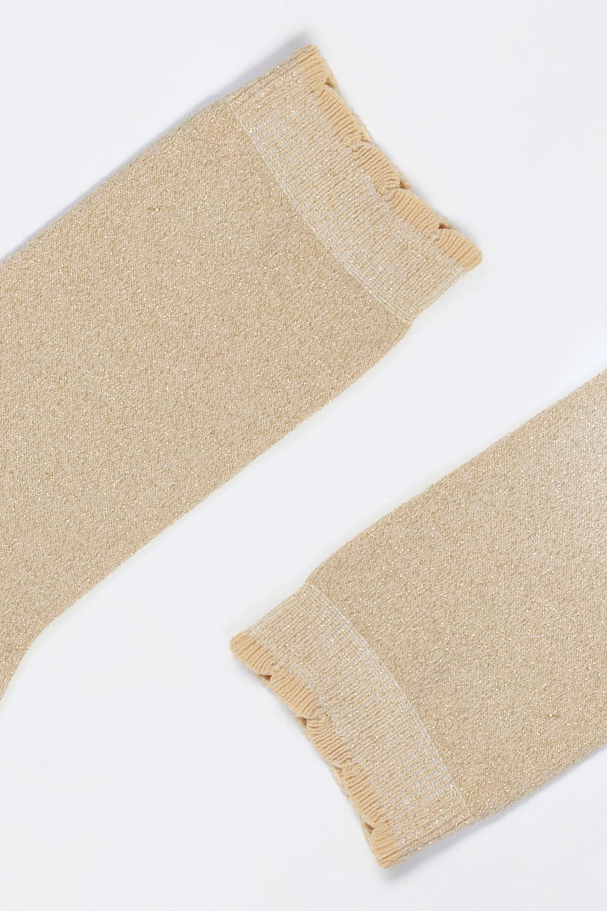 Womens Shine Socket Socks Gold