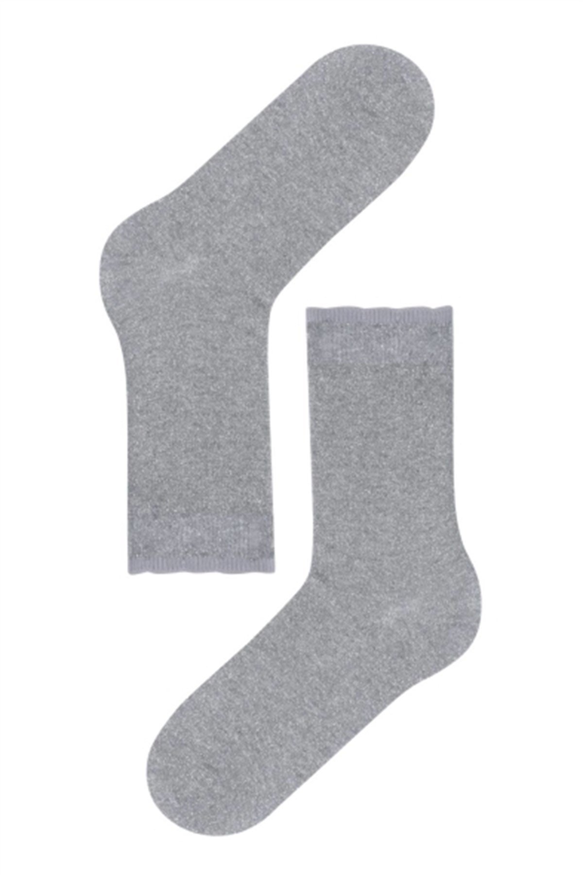 Womens Shine Sock Silver