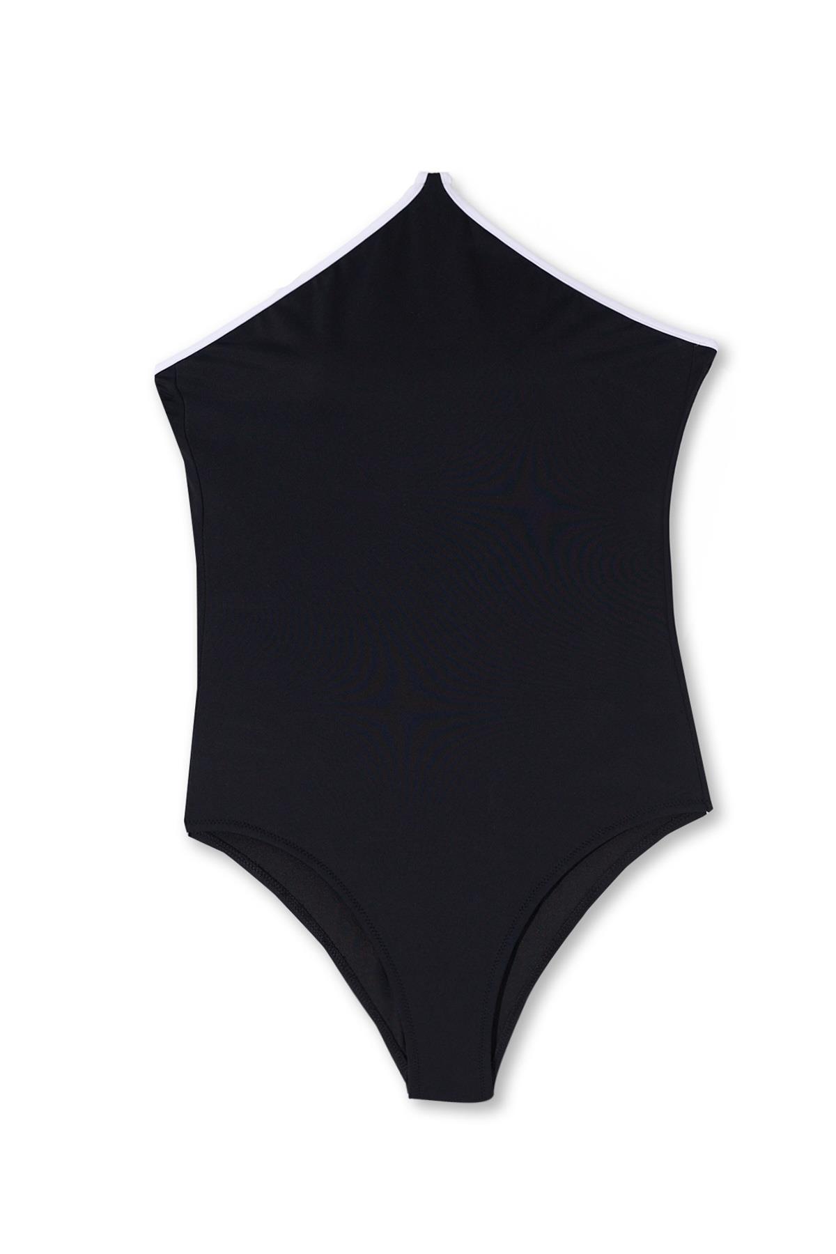 Womens Black Tied Backless Swimsuit