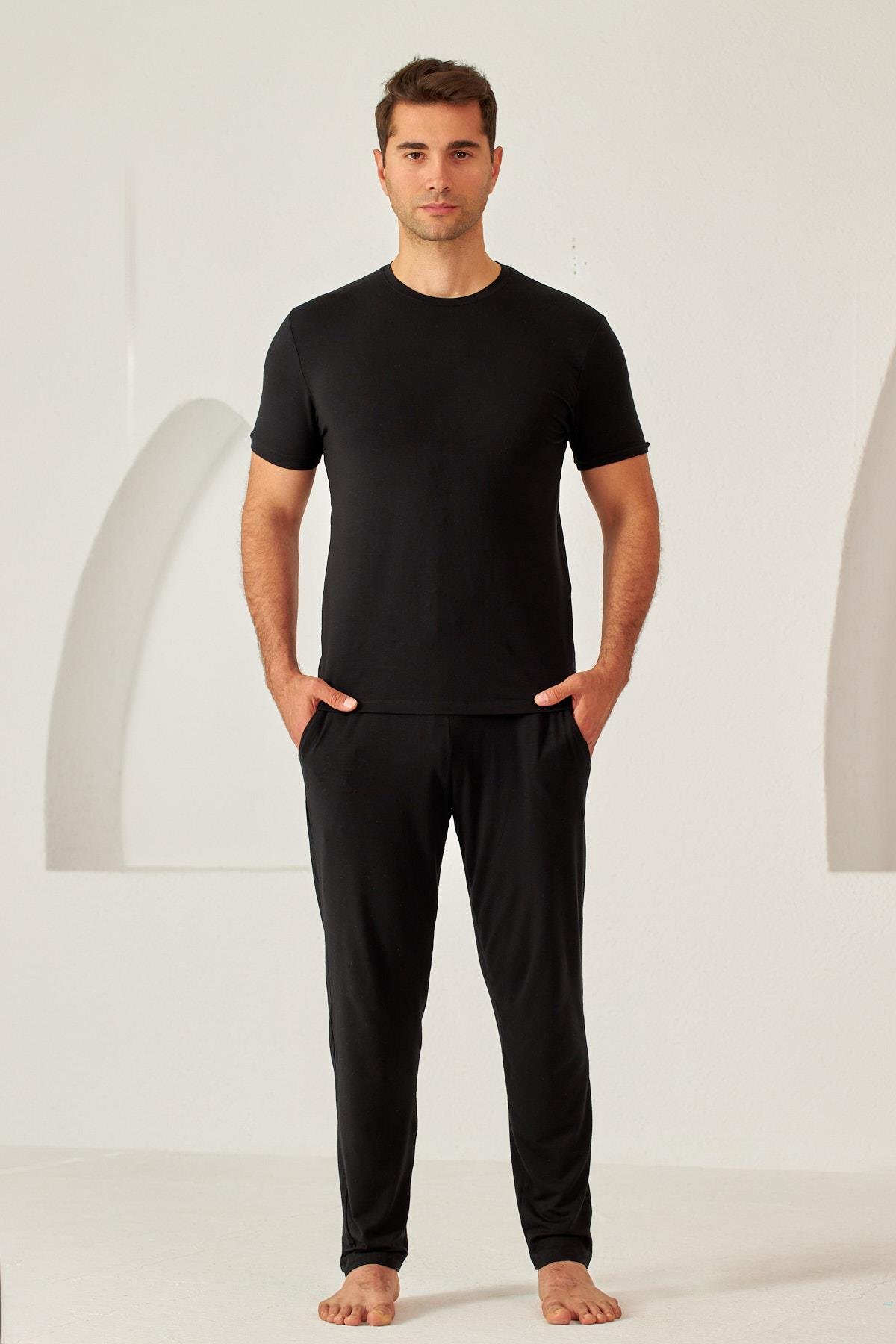 Erkek Siyah Renkli Beli Bağlamalı Eşofman Altı