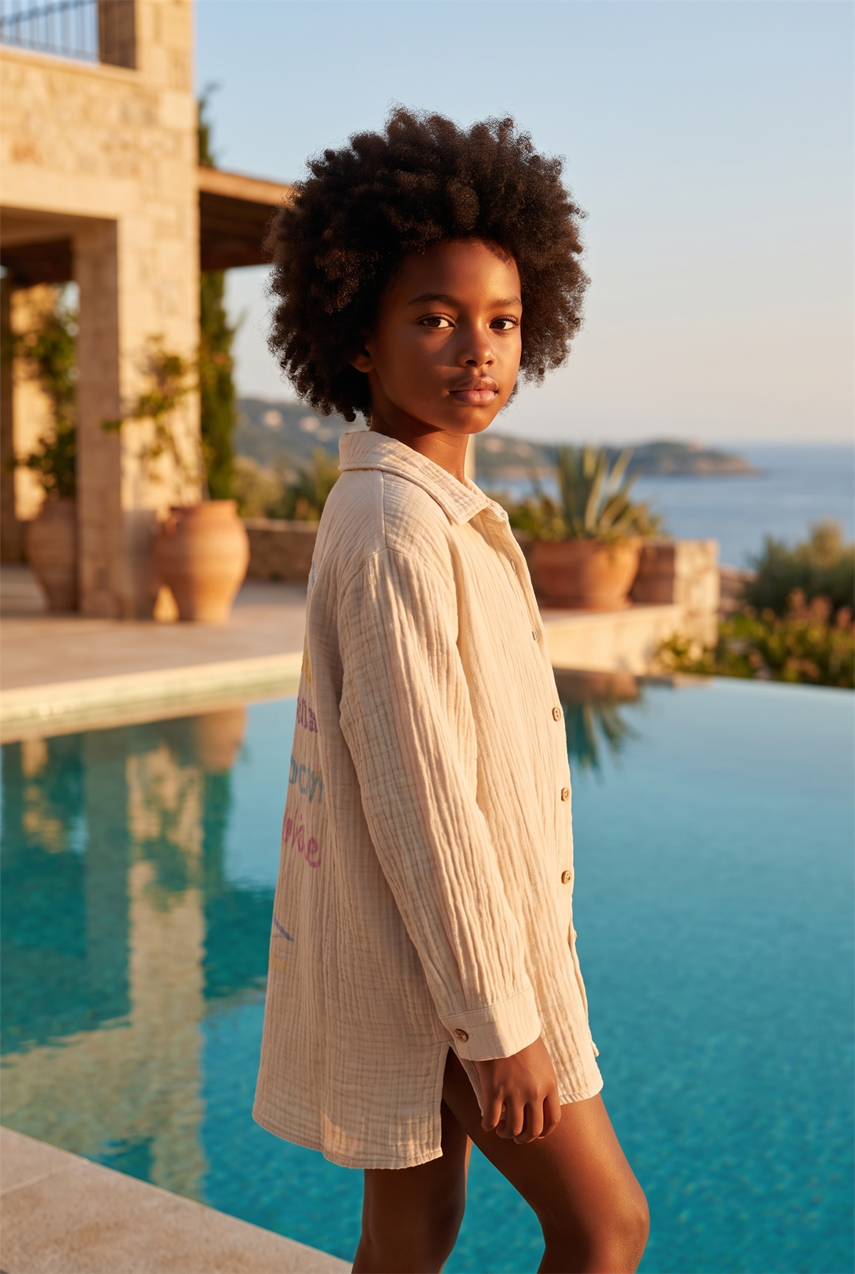 Smile Kids Linen Shirt Beige