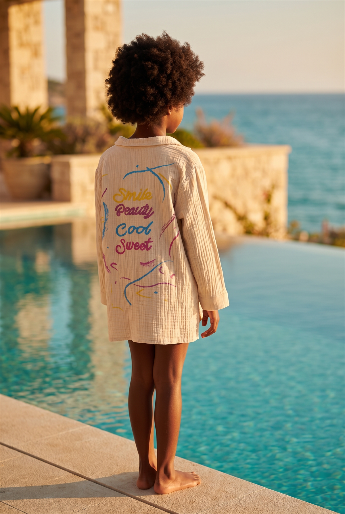 Smile Kids Linen Shirt Beige