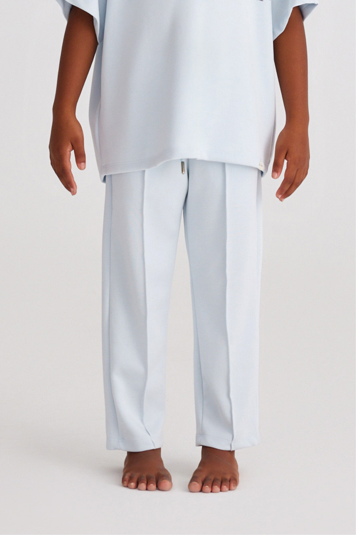 Fluffy Printed Girls Pants Blue