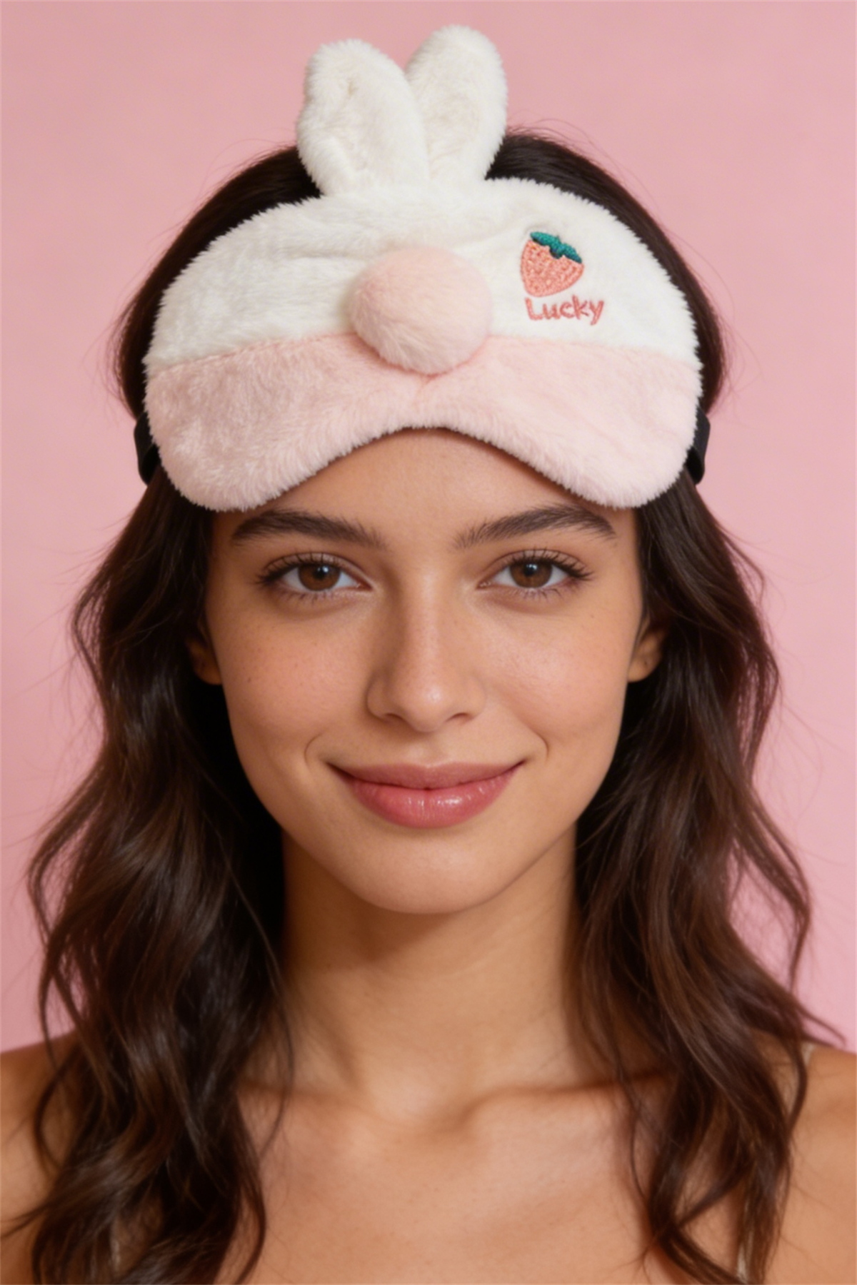 Pink Childrens Eye Patch With Rabbit Figure
