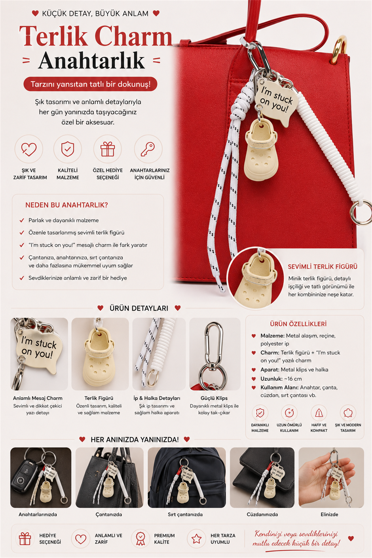 Terlik Charm Anahtarlık