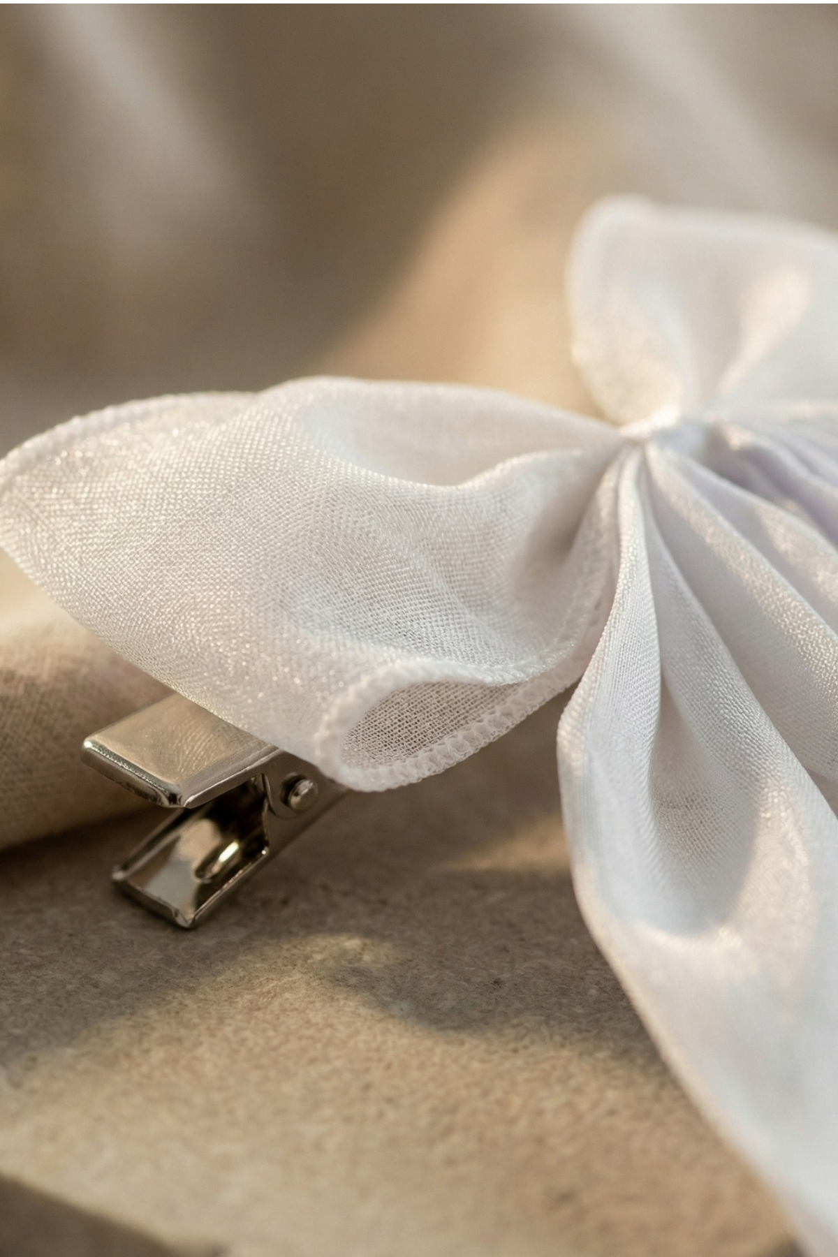 Tulle Bow Buckle White
