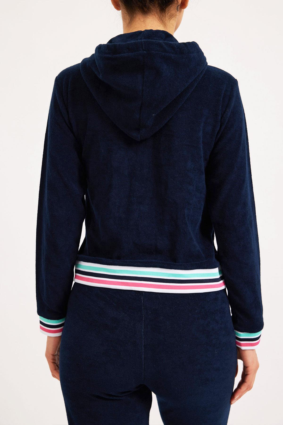 Kadın Unicorn Havlu Sweatshirt Lacivert