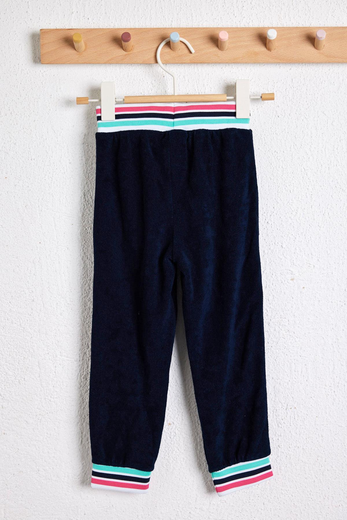 Unicorn Kız Çocuk Havlu Pantolon Lacivert