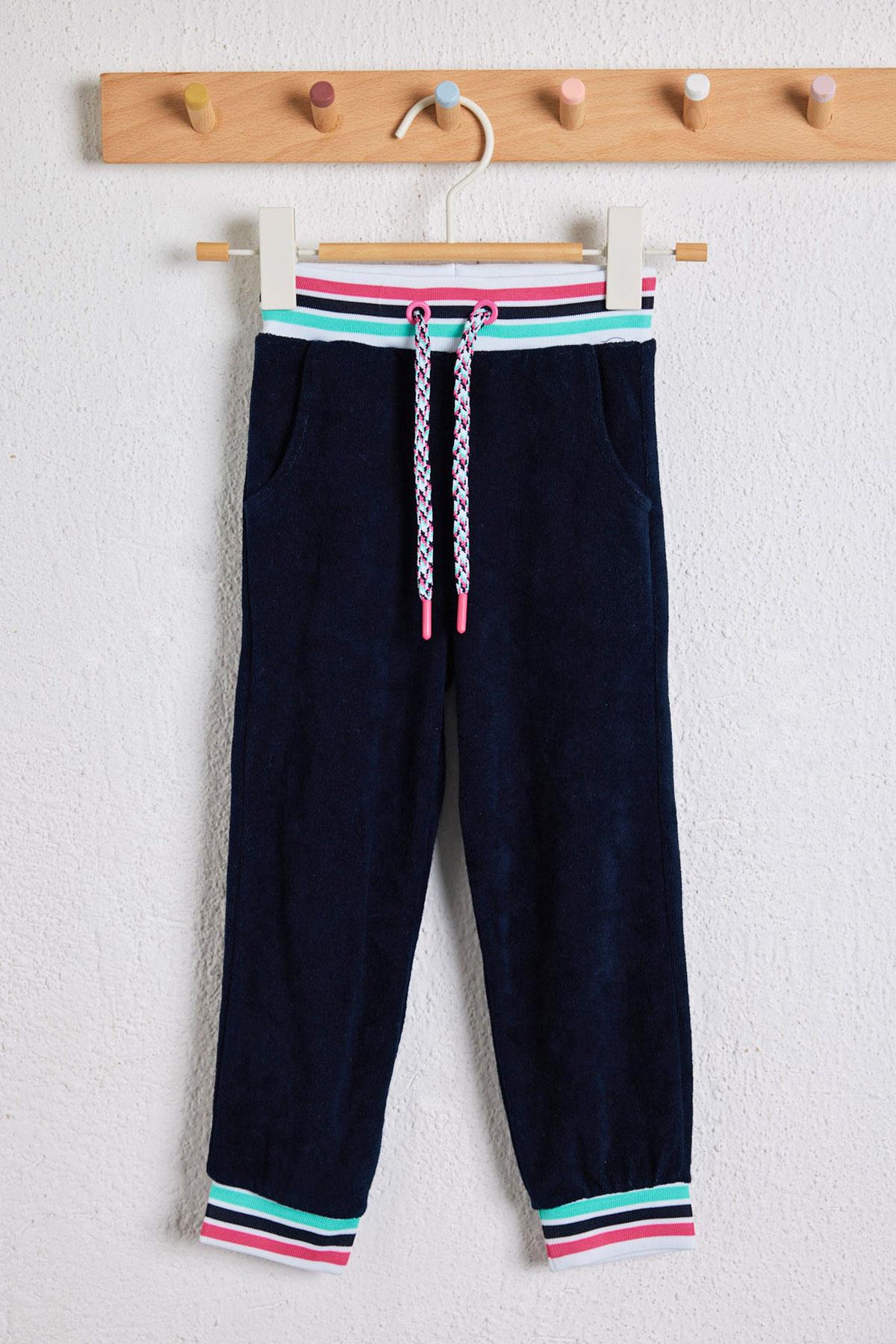 Unicorn Kız Çocuk Havlu Pantolon Lacivert