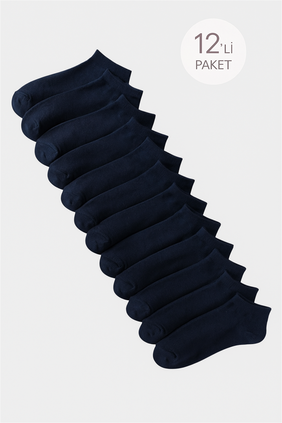 Unisex 12li Basic Step Çorap Lacivert