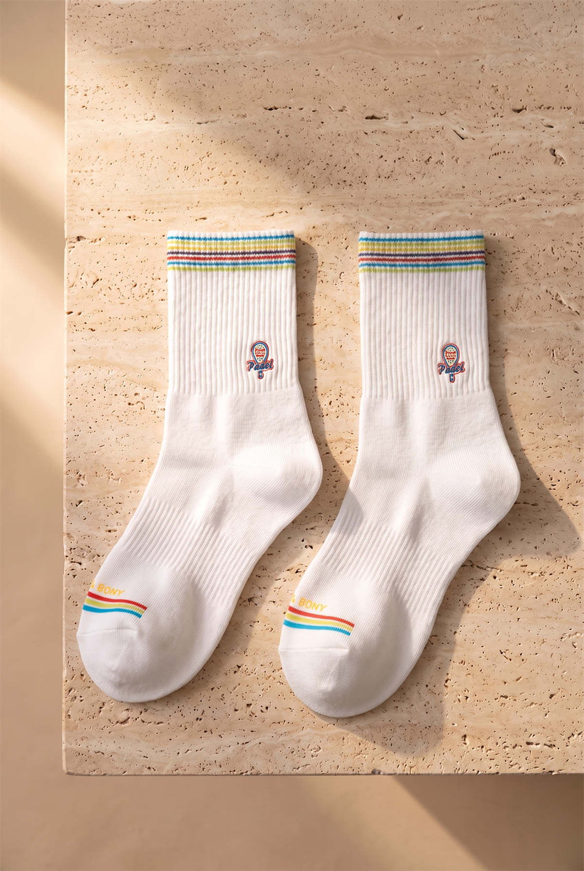 Unisex 2li Raket Nakışlı Padel Soket Çorap