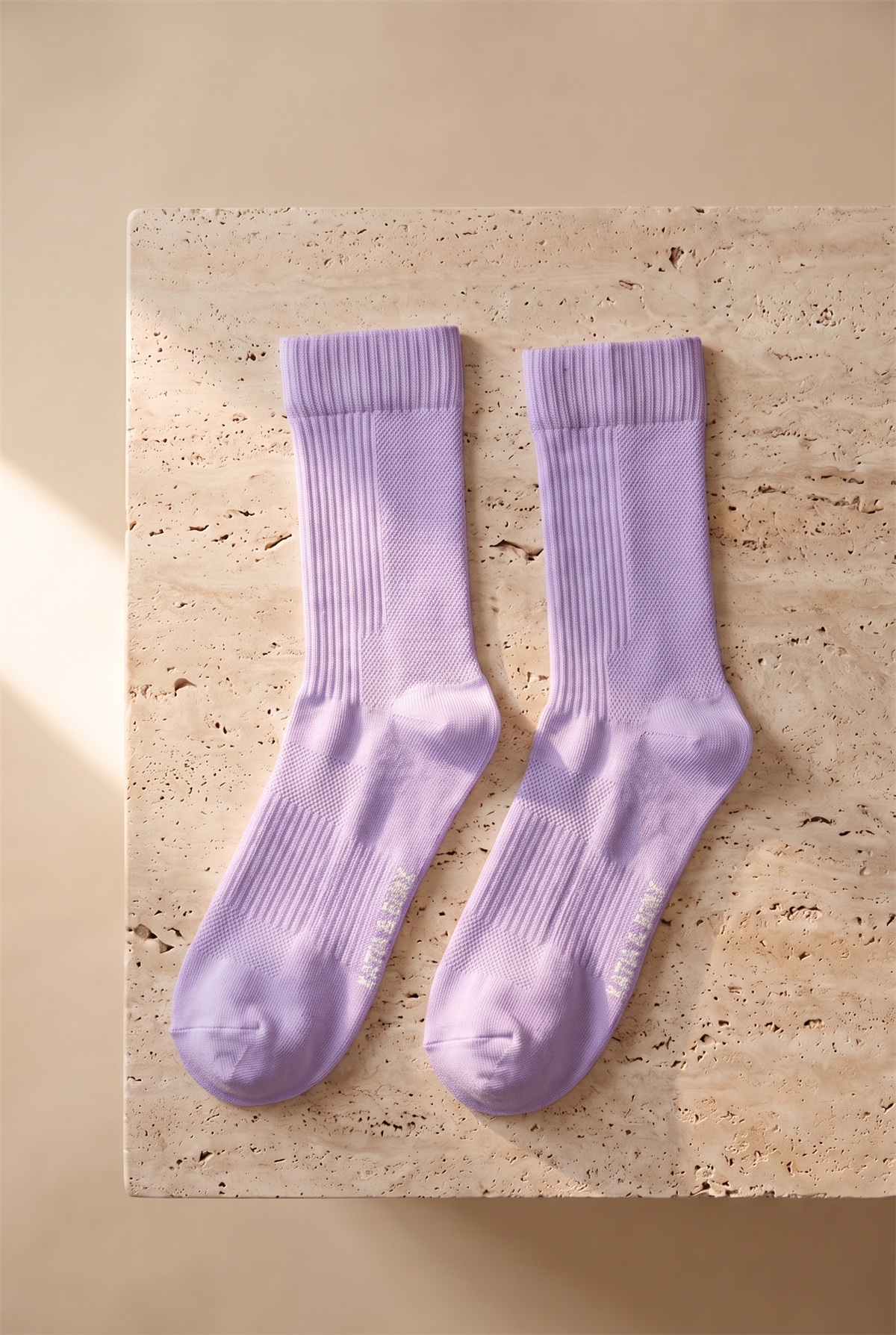 Unisex 2li Örgü File Soket Çorap Lila-Pembe