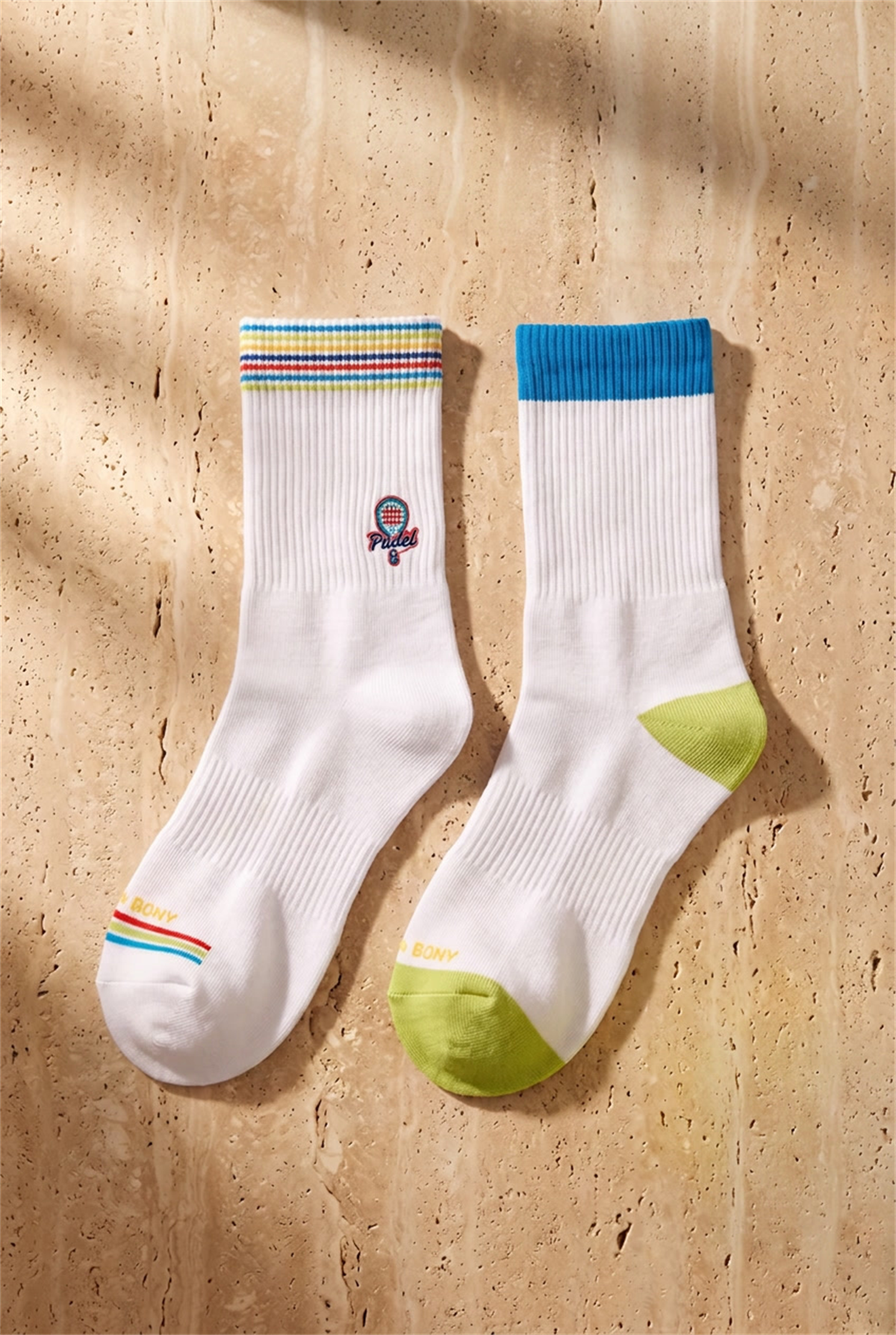 Unisex 2li Raket Nakışlı Padel Soket Çorap