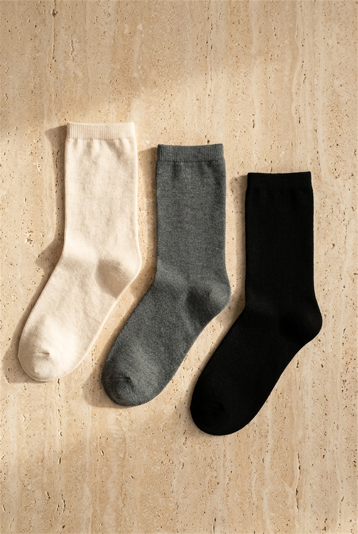 Unisex 3lü Basic Soket Çorap