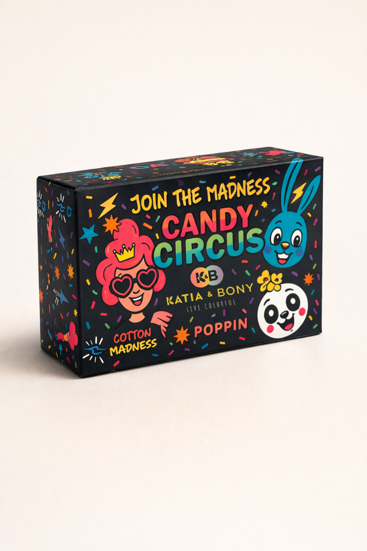 Unisex 3lü Candy Desenli Kutulu Soket Çorap