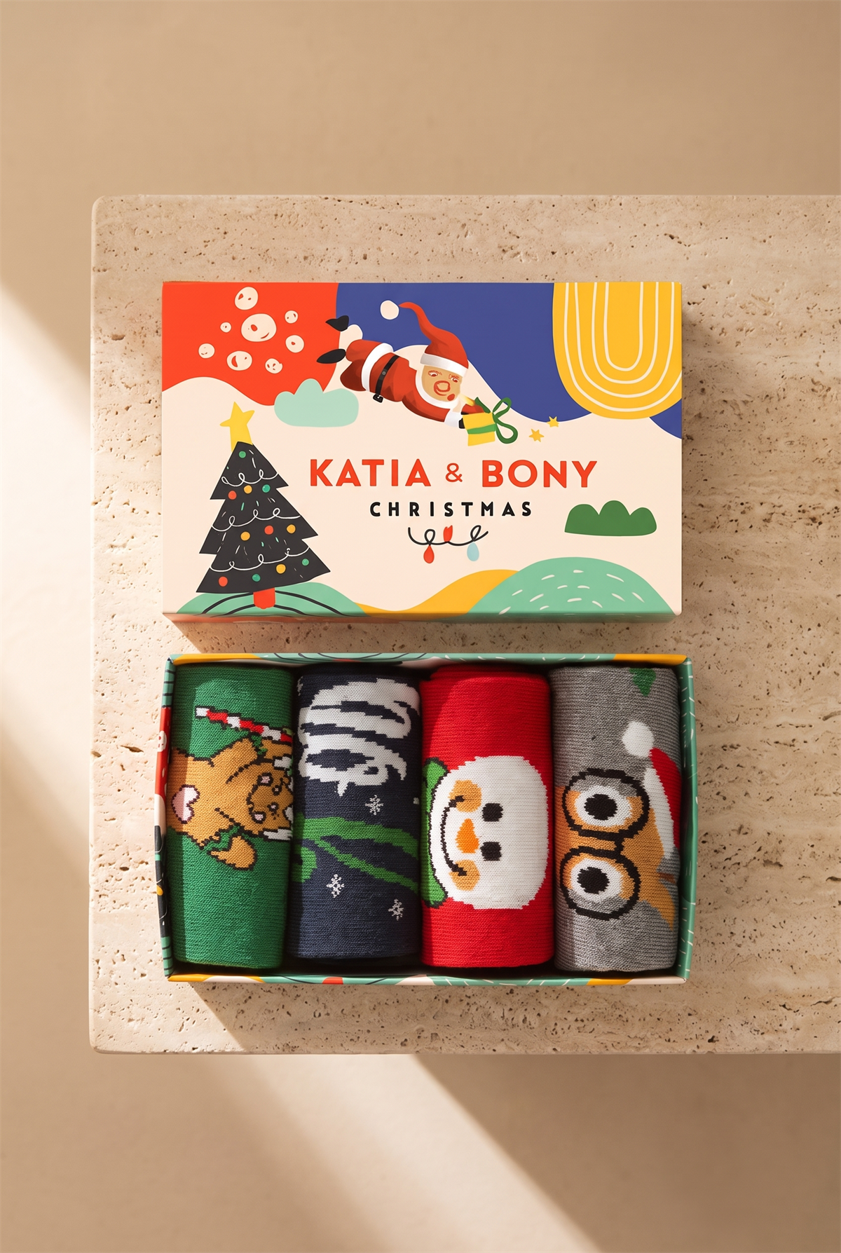Unisex 4lü Paket Yılbaşı Kutulu Soket Çorap