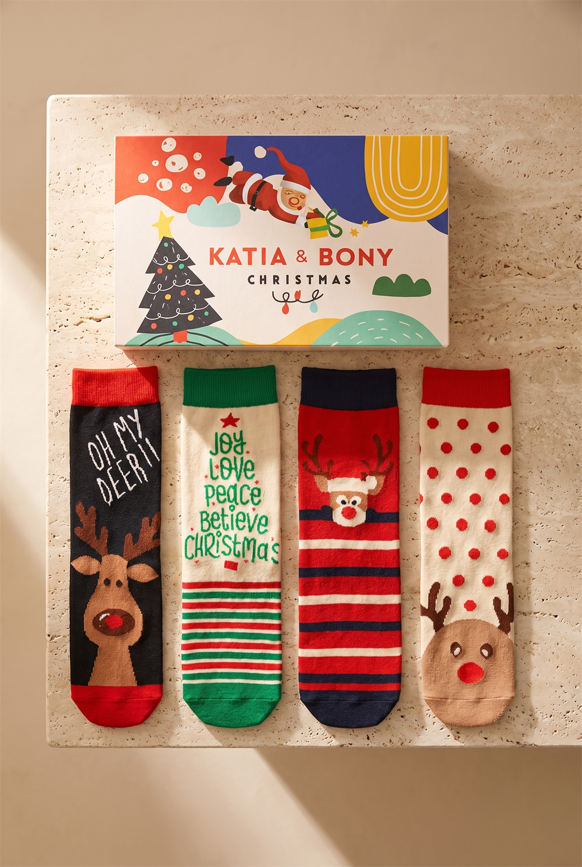 Unisex 4lü Paket Yılbaşı Kutulu Soket Çorap