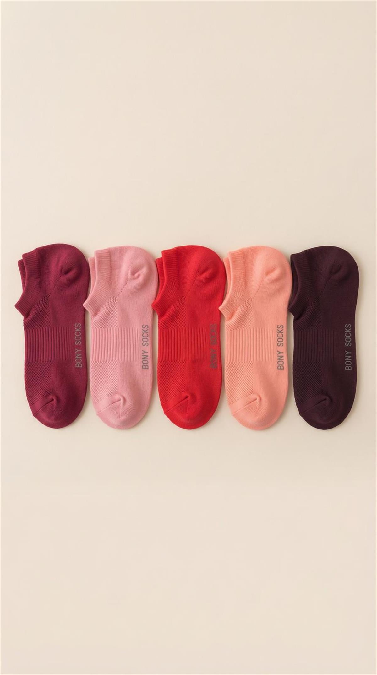 Unisex 5li Basic Step Çorap Pembe Mix