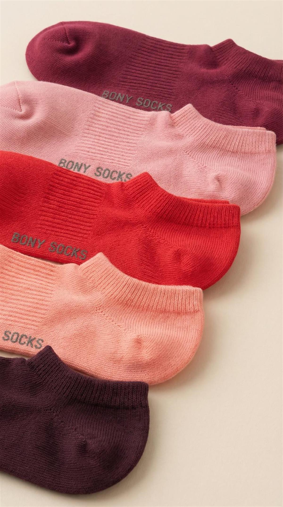 Unisex 5li Basic Step Çorap Pembe Mix