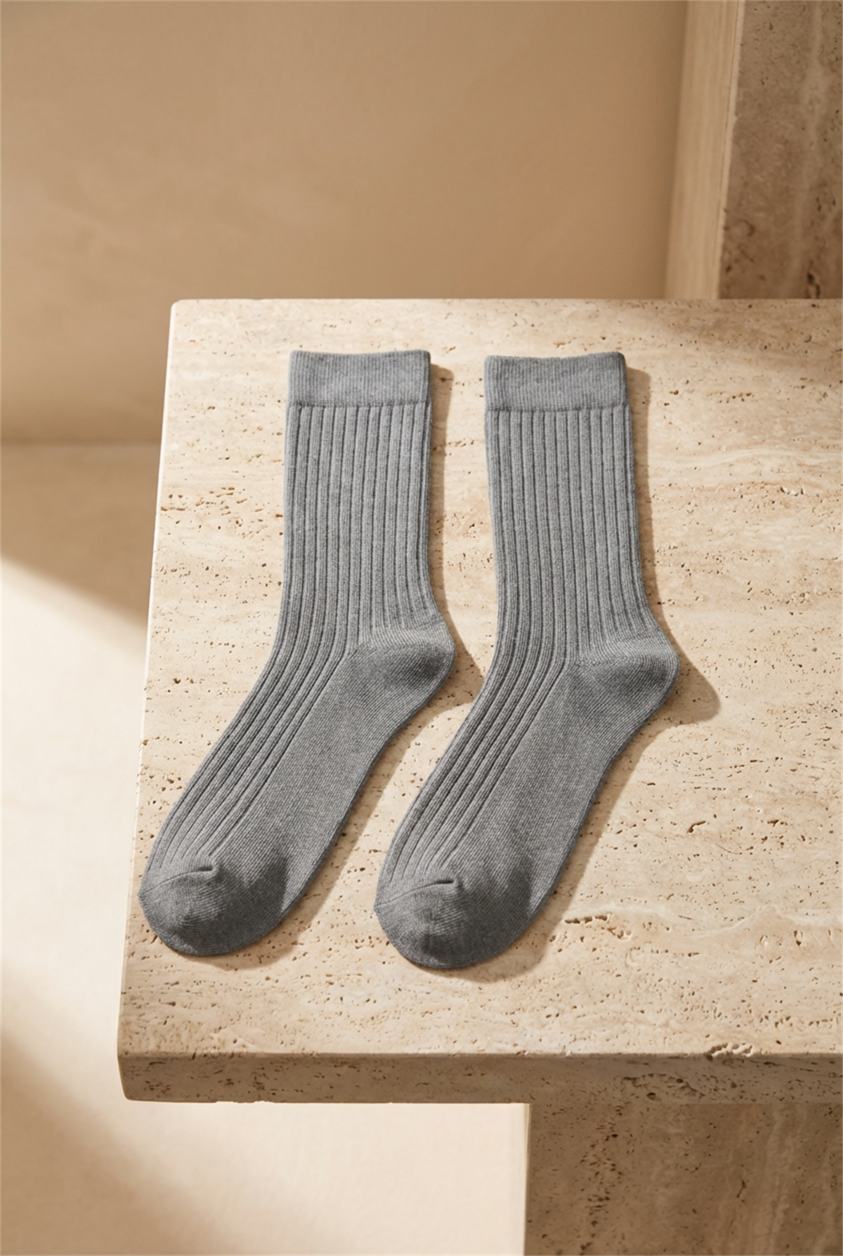 Unisex Basic Gri Soket Çorap