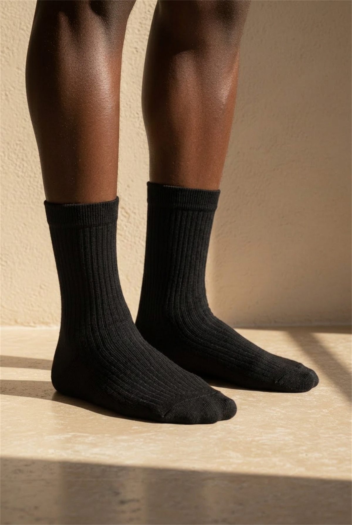 Unisex Basic Siyah Soket Çorap