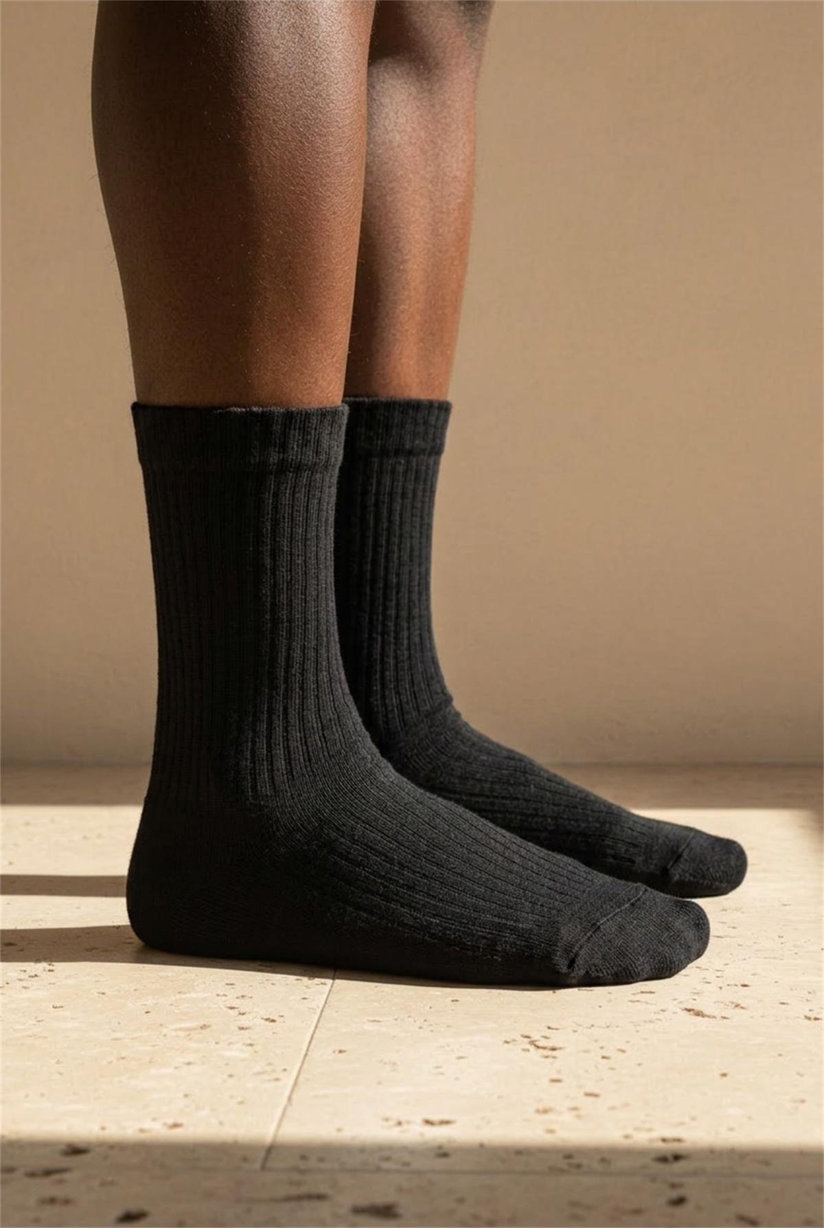 Unisex Basic Siyah Soket Çorap