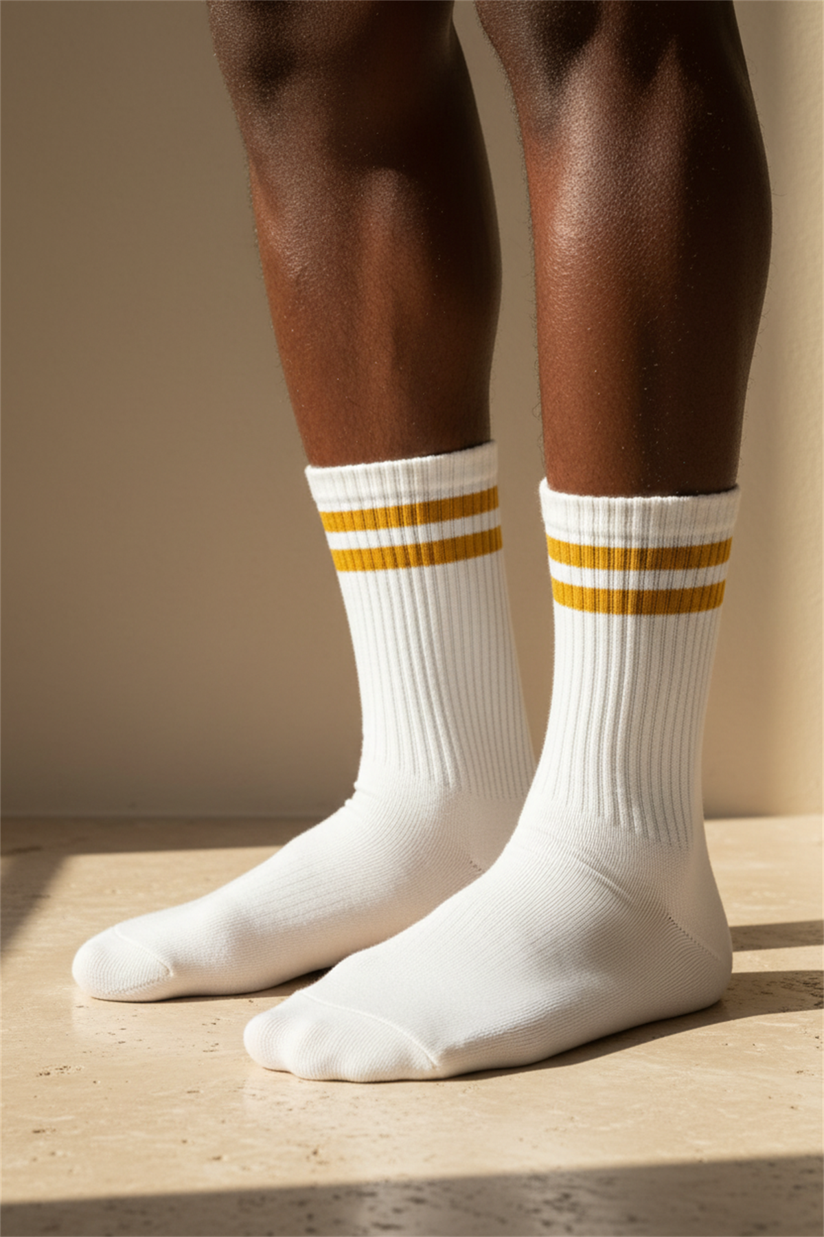 Unisex Çizgi Desenli Soket Çorap