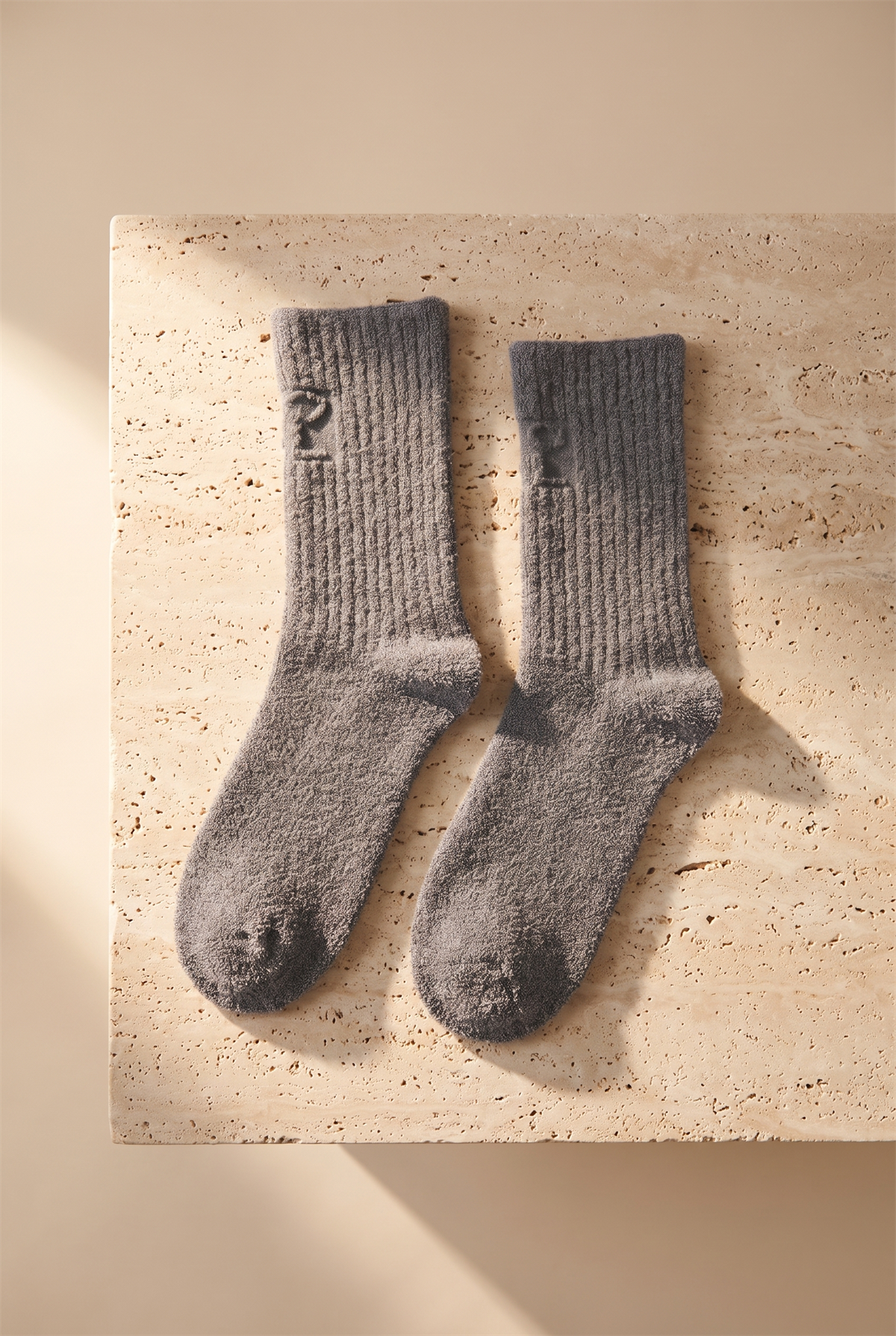 Unisex Cool Havlu Soket Çorap Gri Melanj