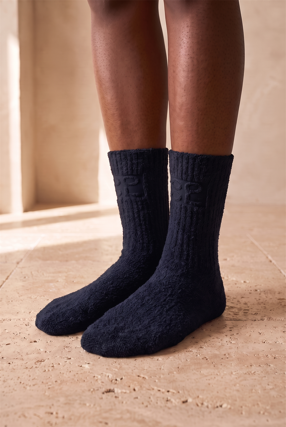 Unisex Cool Havlu Soket Çorap Lacivert