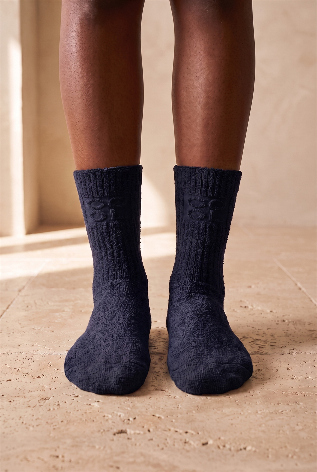 Unisex Cool Havlu Soket Çorap Lacivert