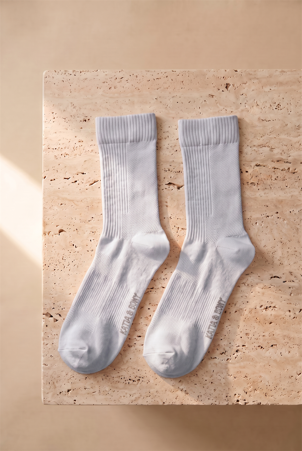 Unisex File Örgülü Soket Çorap Açık Gri