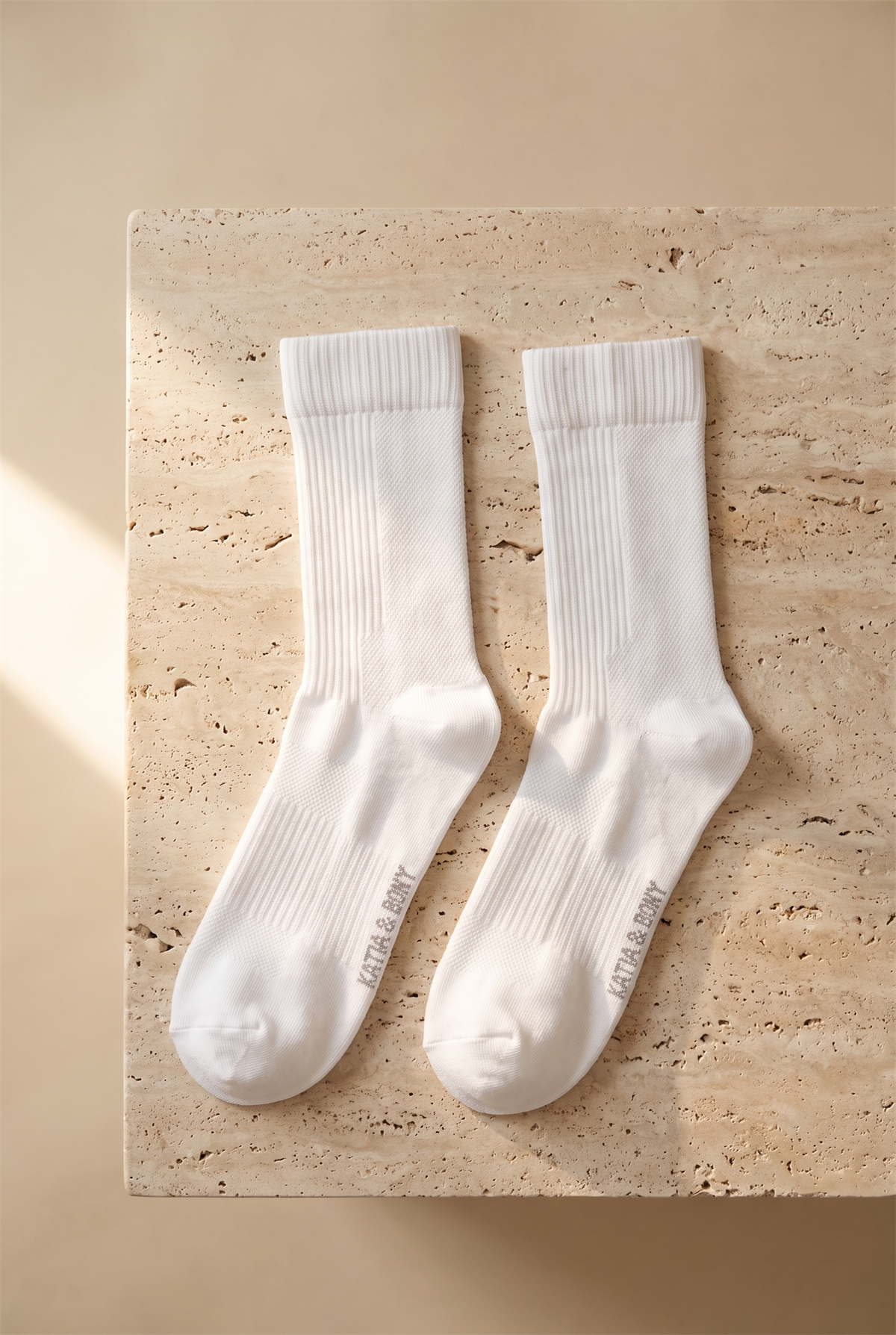 Unisex File Örgülü Soket Çorap Beyaz