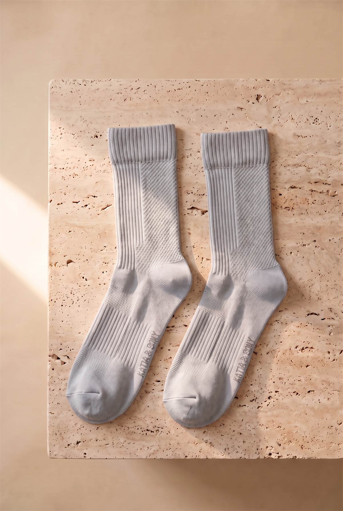 Unisex File Örgülü Soket Çorap Gri