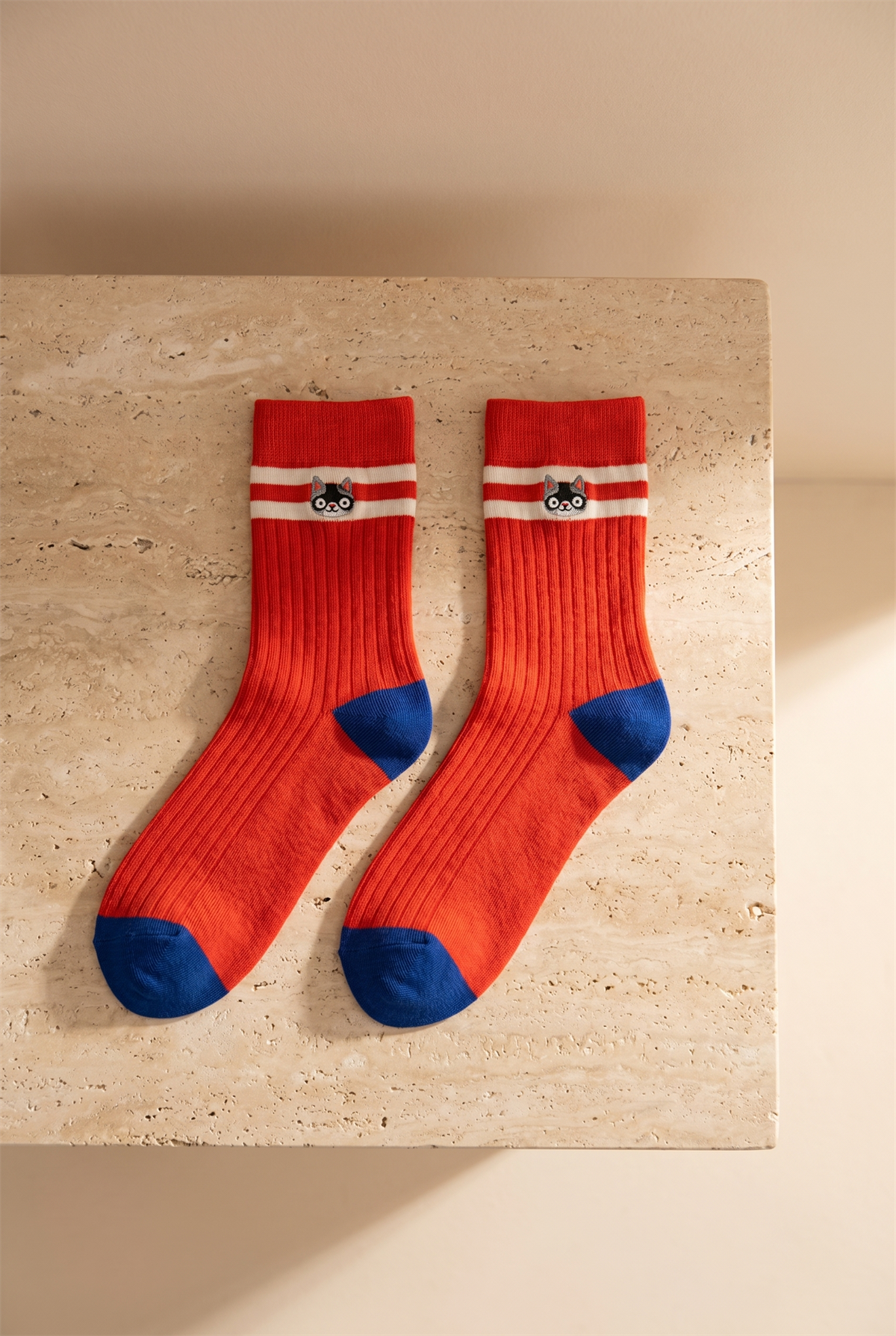 Unisex Hayvan Desenli 4lü Paket Soket Çorap Siyah/Yeşil/Kırmızı/Turuncu