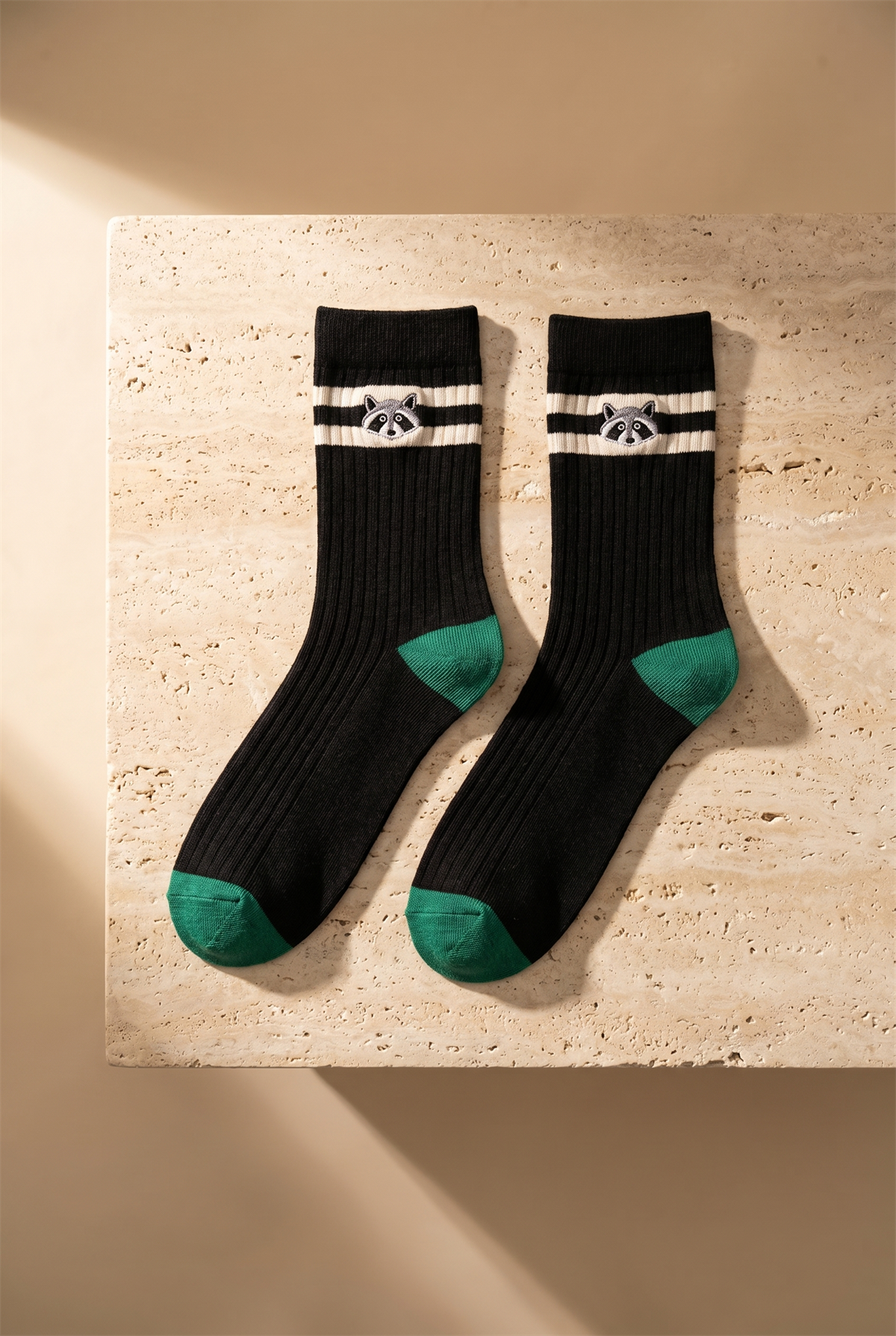 Unisex Hayvan Desenli 4lü Paket Soket Çorap Siyah/Yeşil/Kırmızı/Turuncu