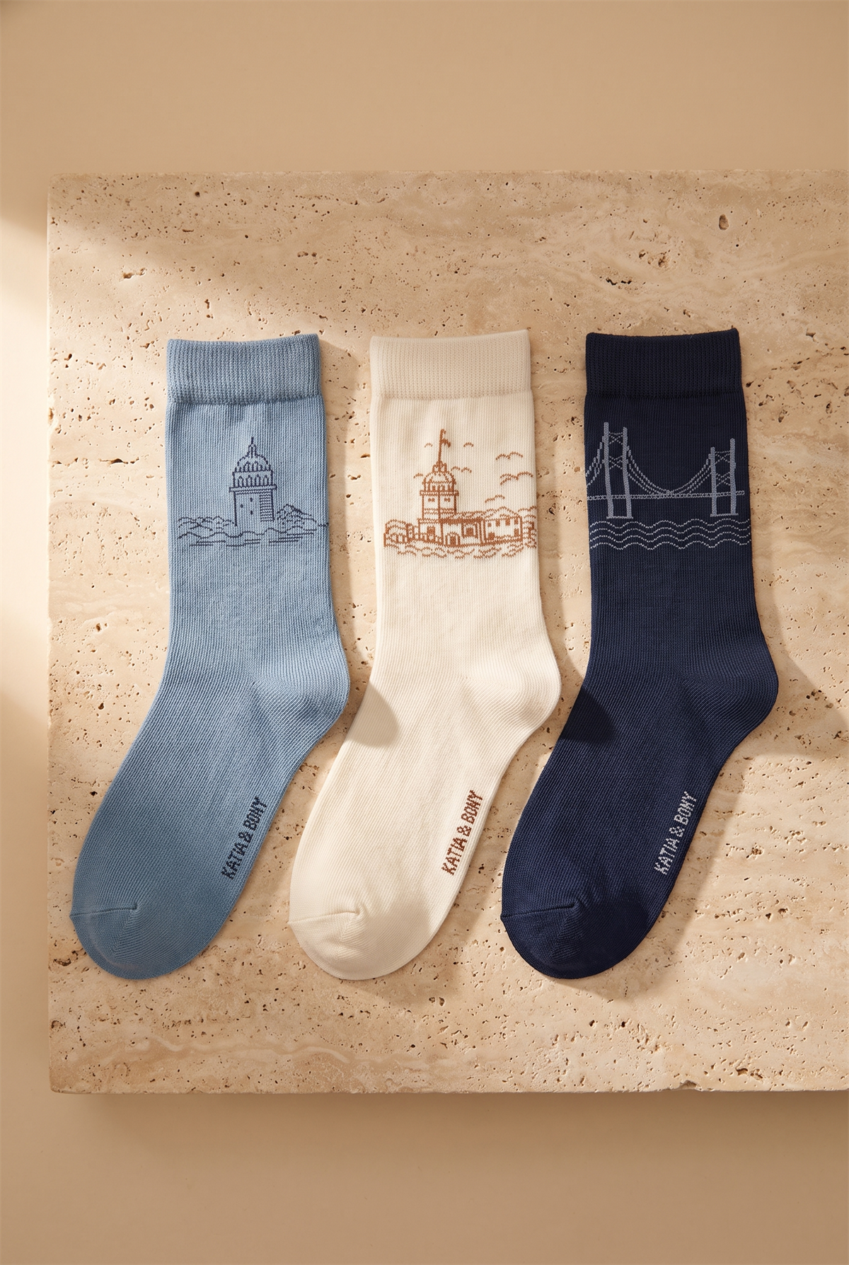 3Pck Istanbul Boxed Unısex Socket Socks Multıcolored