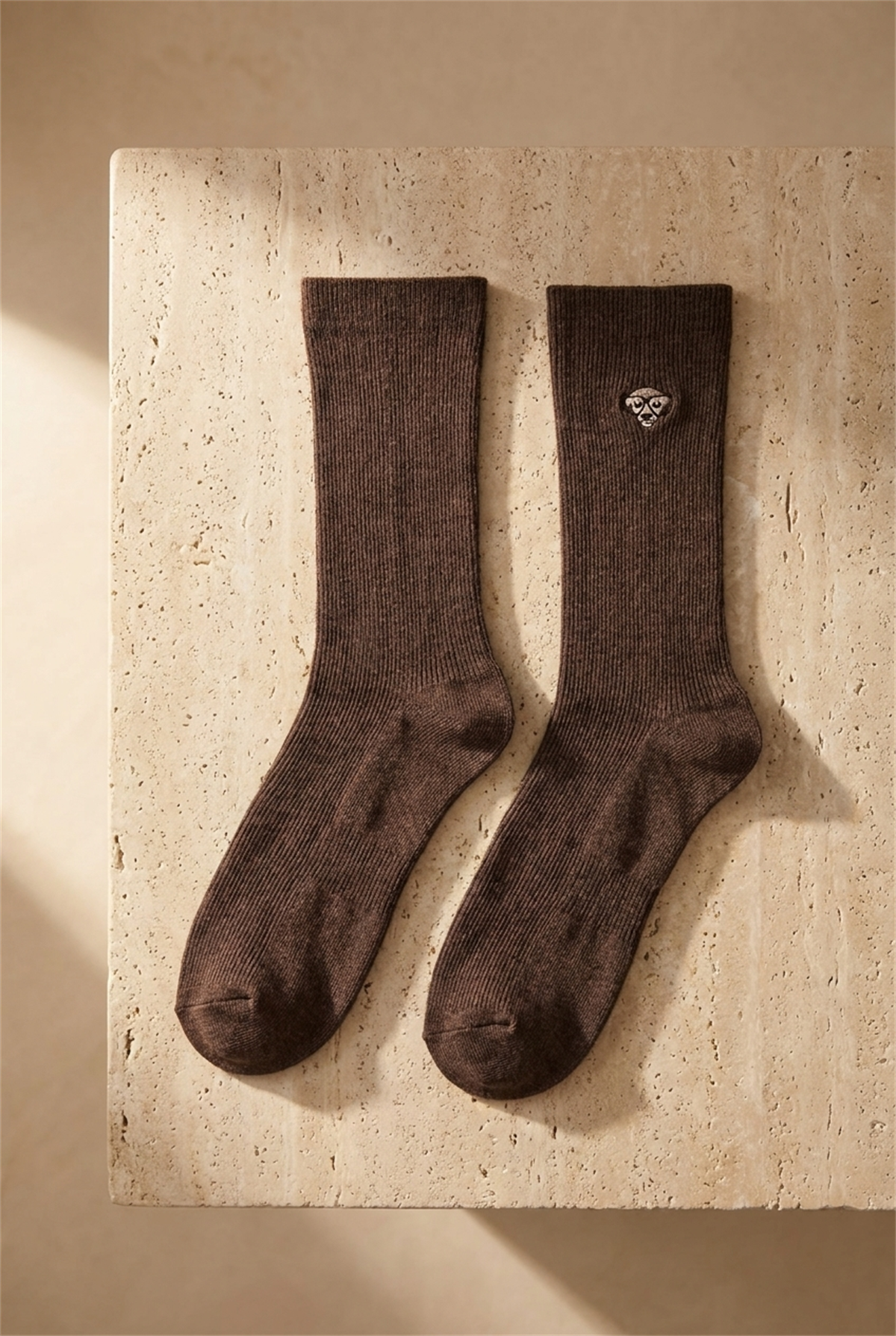 K\U0026B Embroıdered Unısex Socks Socks Brown Mel.