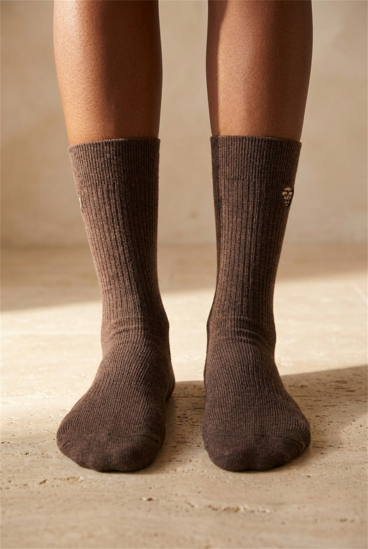 K\U0026B Embroıdered Unısex Socks Socks Brown Mel.