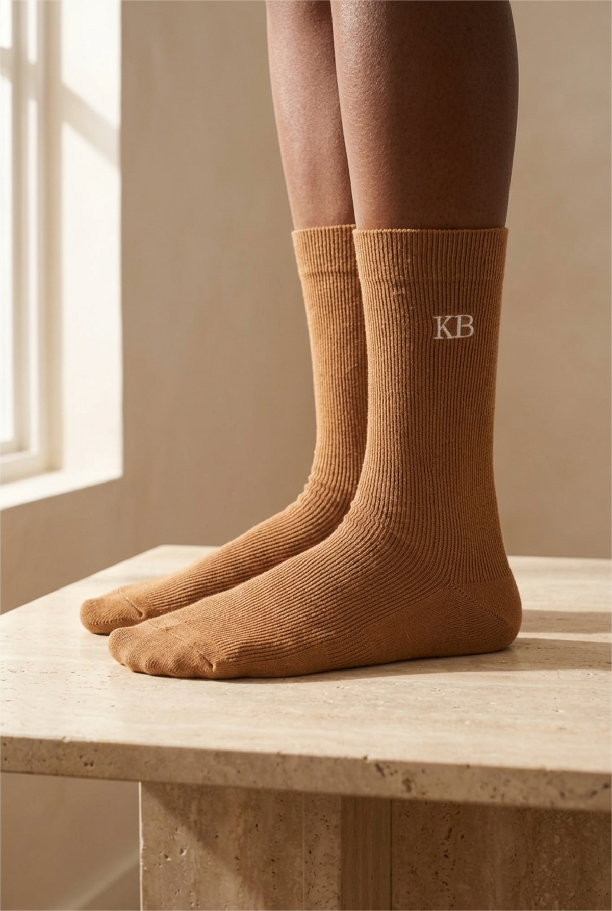K\U0026B Embroıdered Unısex Socks Socks Dark Brown