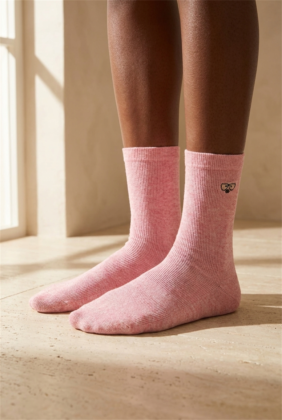 K\U0026B Embroıdered Unısex Socks Socks Pink Melange