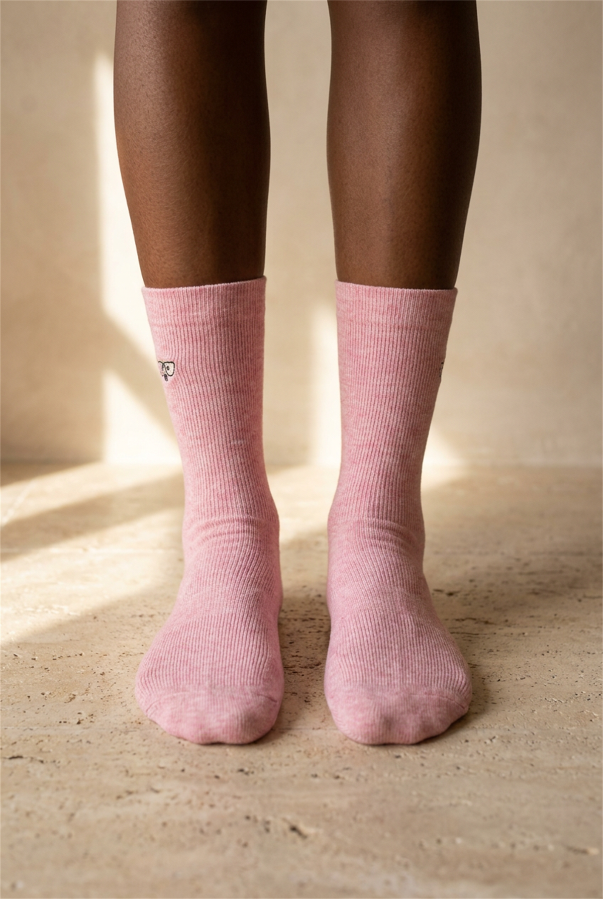 K\U0026B Embroıdered Unısex Socks Socks Pink Melange