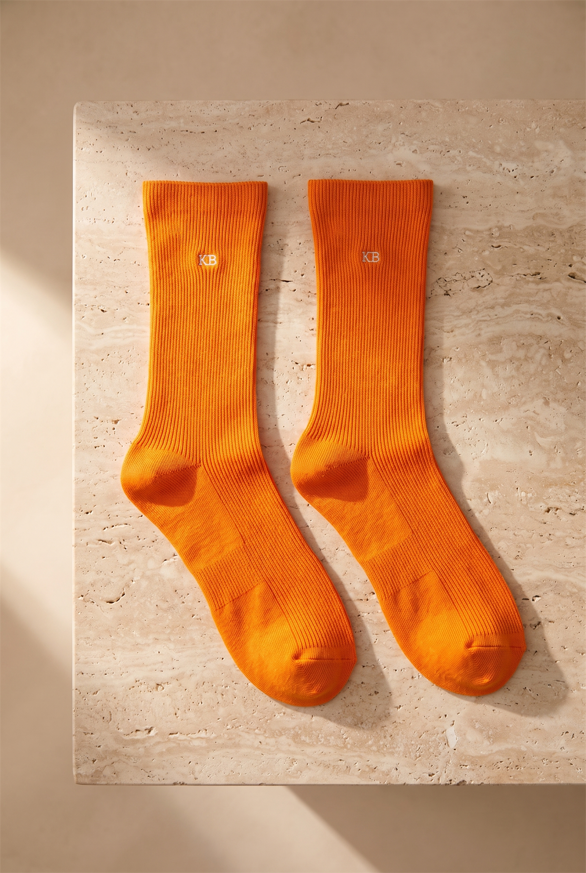 Unisex K&B Nakışlı Soket Çorap Turuncu