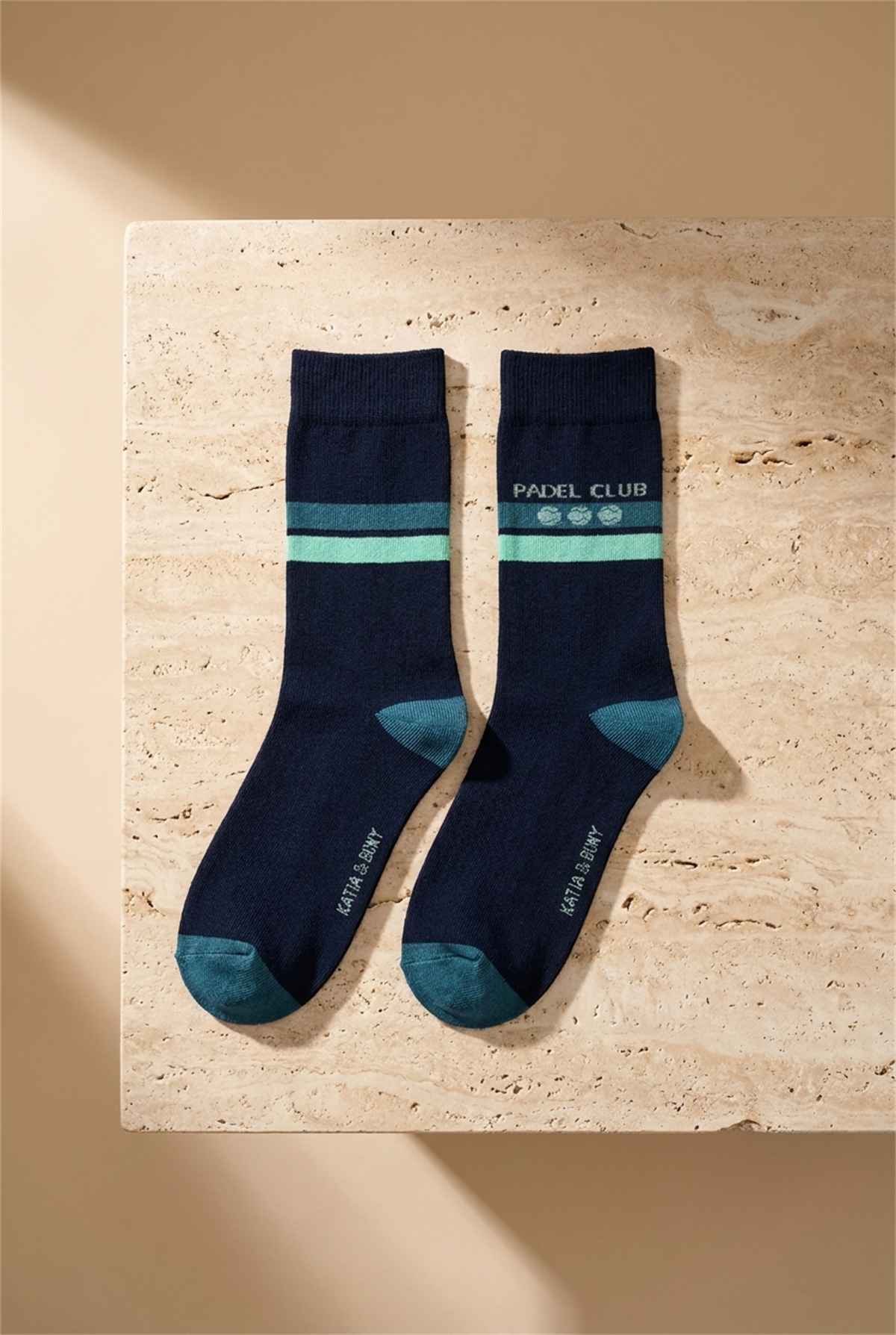 	Unisex Şeritli Padel Club Lacivert Soket Çorap