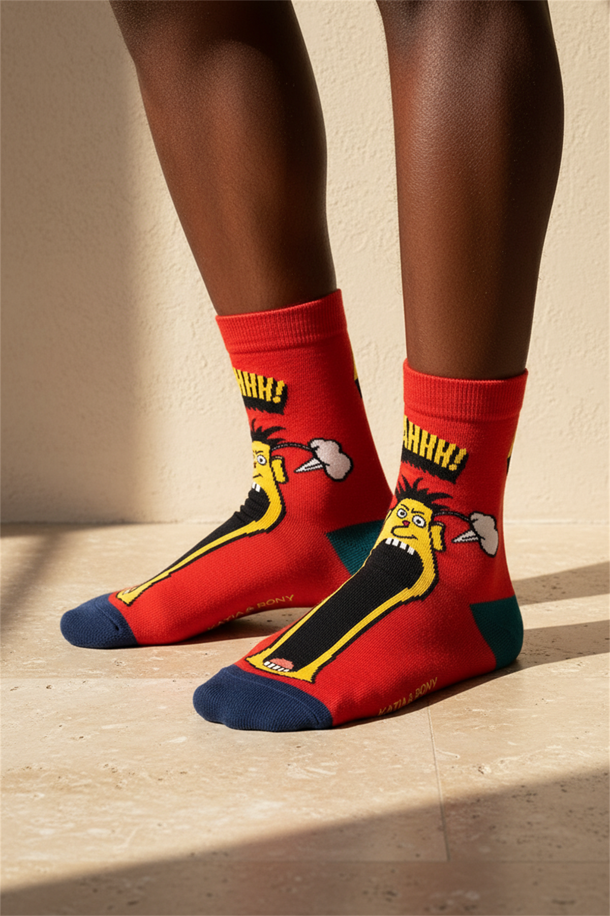 Unisex Pop Art Angry Soket Çorap