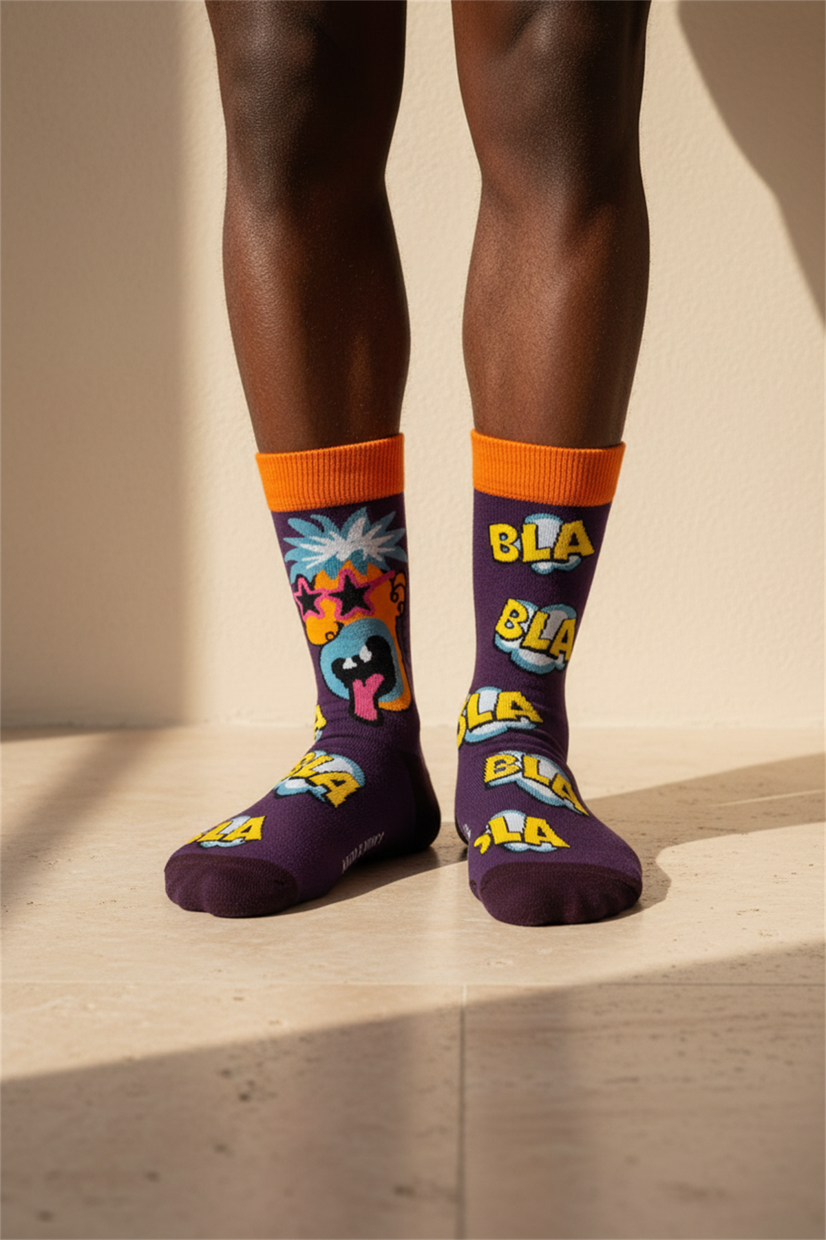 Unisex Pop Art Desenli Soket Çorap