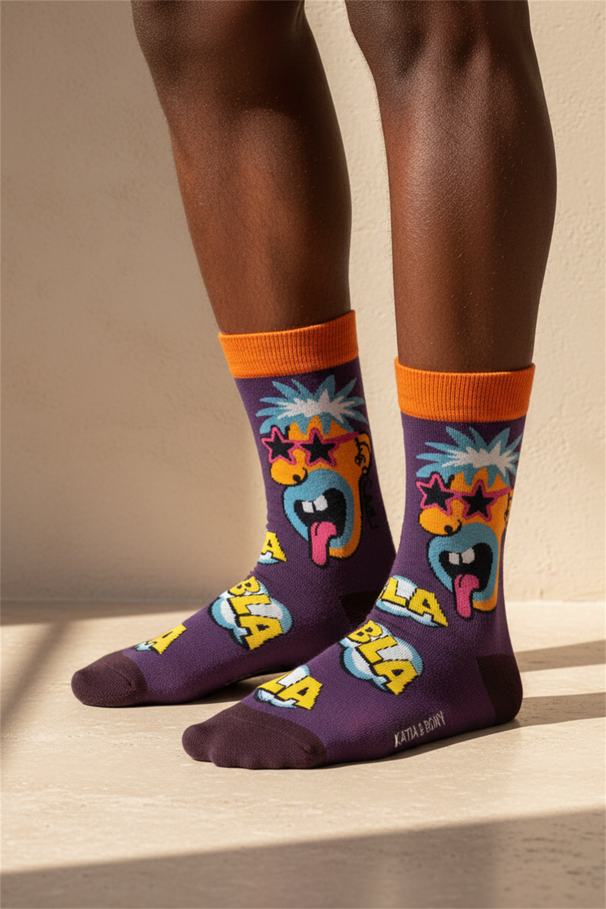 Unisex Pop Art Desenli Soket Çorap