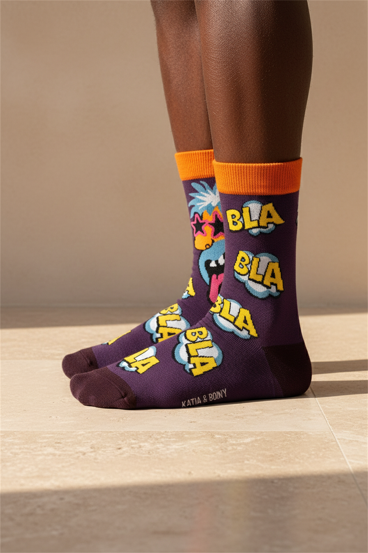 Unisex Pop Art Desenli Soket Çorap