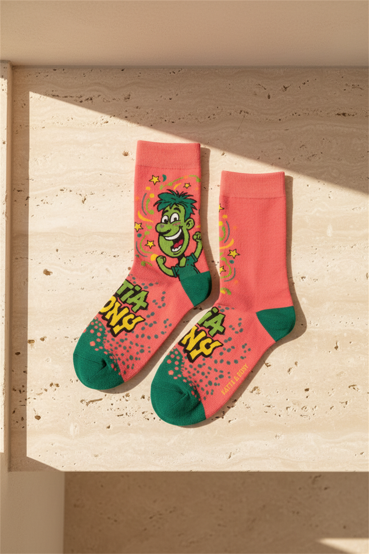 Unisex Pop Art Karikatürlü Soket Çorap